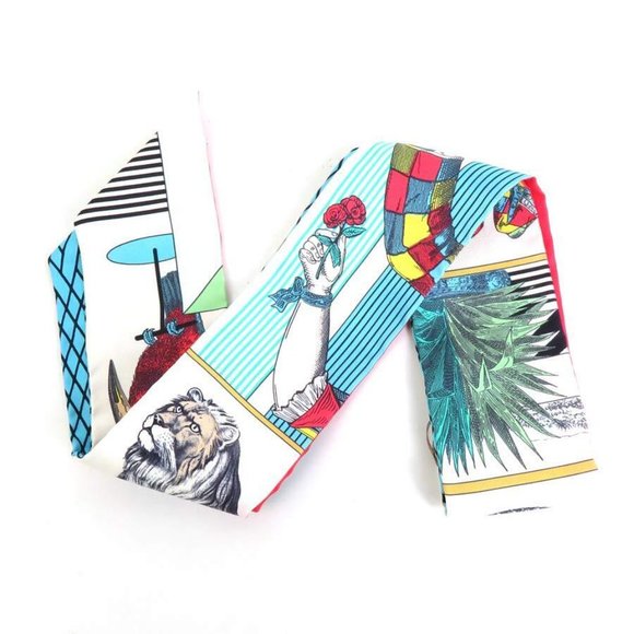 Auth HERMES Twilly Ribbon Scarf Multicolor Silk - h29883f - Picture 8 of 14